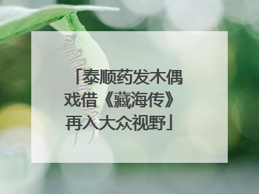 泰顺药发木偶戏借《藏海传》再入大众视野