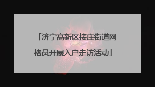 济宁高新区接庄街道网格员开展入户走访活动