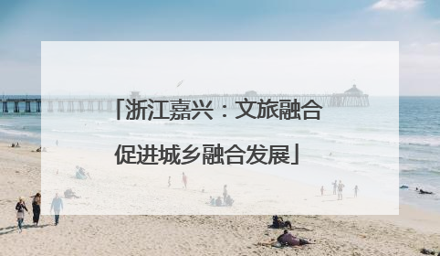 浙江嘉兴：文旅融合促进城乡融合发展