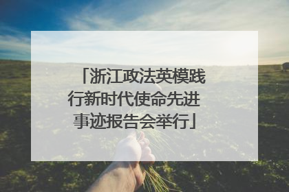 浙江政法英模践行新时代使命先进事迹报告会举行