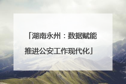 湖南永州：数据赋能推进公安工作现代化
