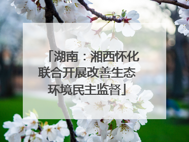 湖南：湘西怀化联合开展改善生态环境民主监督