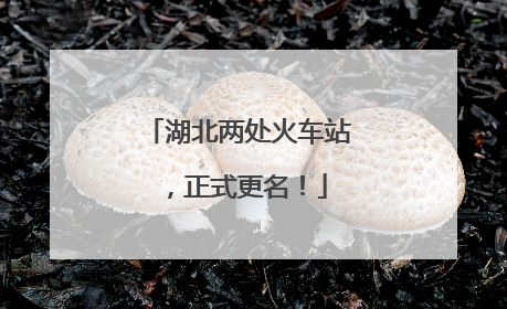湖北两处火车站，正式更名！