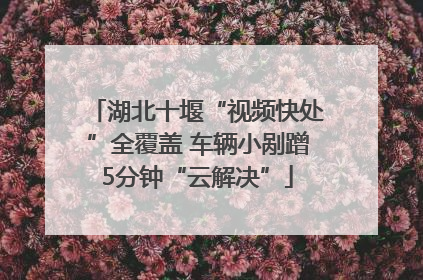 湖北十堰“视频快处”全覆盖 车辆小剐蹭5分钟“云解决”