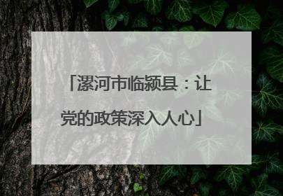 漯河市临颍县：让党的政策深入人心