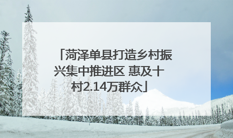 菏泽单县打造乡村振兴集中推进区 惠及十村2.14万群众
