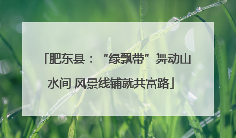 肥东县：“绿飘带”舞动山水间 风景线铺就共富路