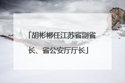 胡彬郴任江苏省副省长、省公安厅厅长