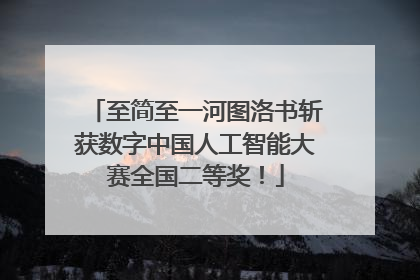 至简至一河图洛书斩获数字中国人工智能大赛全国二等奖！