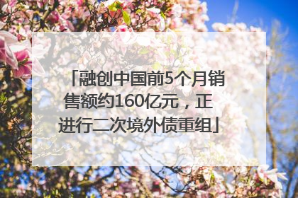 融创中国前5个月销售额约160亿元，正进行二次境外债重组
