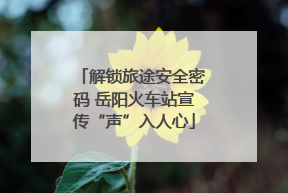 解锁旅途安全密码 岳阳火车站宣传“声”入人心