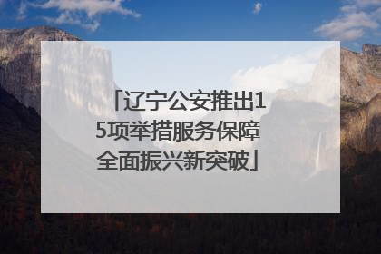 辽宁公安推出15项举措服务保障全面振兴新突破