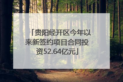 贵阳经开区今年以来新签约项目合同投资52.64亿元