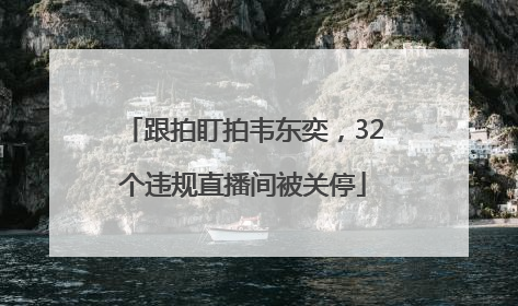跟拍盯拍韦东奕，32个违规直播间被关停
