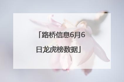 路桥信息6月6日龙虎榜数据