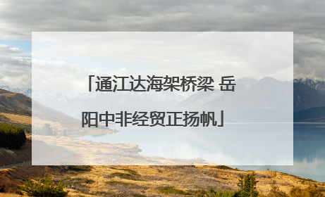 通江达海架桥梁 岳阳中非经贸正扬帆