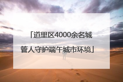 道里区4000余名城管人守护端午城市环境