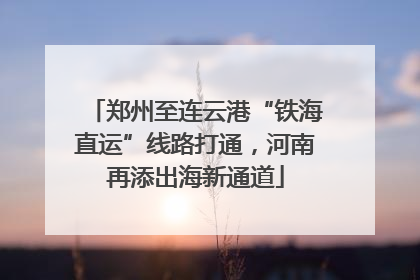 郑州至连云港“铁海直运”线路打通，河南再添出海新通道