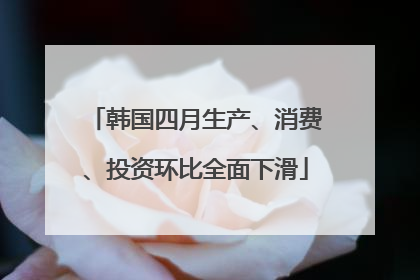 韩国四月生产、消费、投资环比全面下滑