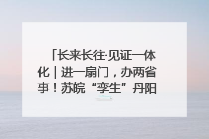 长来长往·见证一体化｜进一扇门，办两省事！苏皖“孪生”丹阳如何做到的？