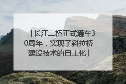 长江二桥正式通车30周年，实现了斜拉桥建设技术的自主化