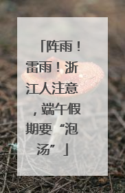 阵雨！雷雨！浙江人注意，端午假期要“泡汤”