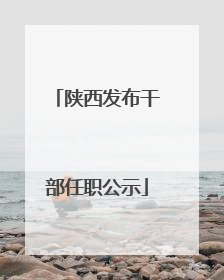 陕西发布干部任职公示