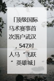 顶级国际马术赛事首次落户武汉，547对人马“飞跃”英雄城