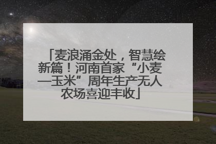 麦浪涌金处，智慧绘新篇！河南首家“小麦—玉米”周年生产无人农场喜迎丰收