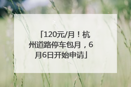 120元/月！杭州道路停车包月，6月6日开始申请