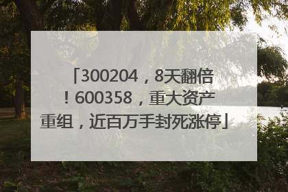 300204，8天翻倍！600358，重大资产重组，近百万手封死涨停