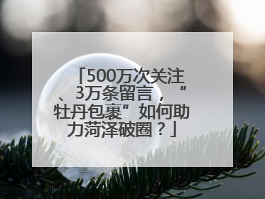 500万次关注、3万条留言，“牡丹包裹”如何助力菏泽破圈？