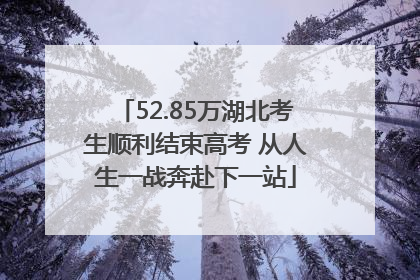 52.85万湖北考生顺利结束高考 从人生一战奔赴下一站