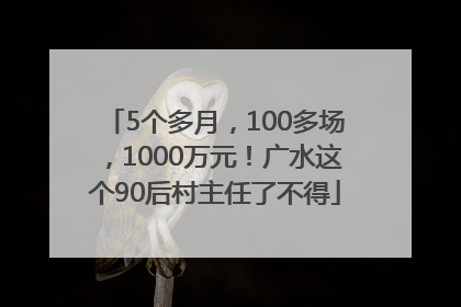 5个多月，100多场，1000万元！广水这个90后村主任了不得