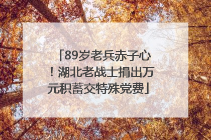 89岁老兵赤子心！湖北老战士捐出万元积蓄交特殊党费