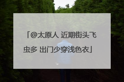 @太原人 近期街头飞虫多 出门少穿浅色衣